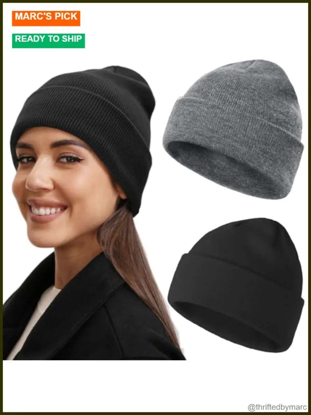 100% Cotton Ultra Soft Winter Knit Beanie Hat Cuffed Fisherman Skull Cap